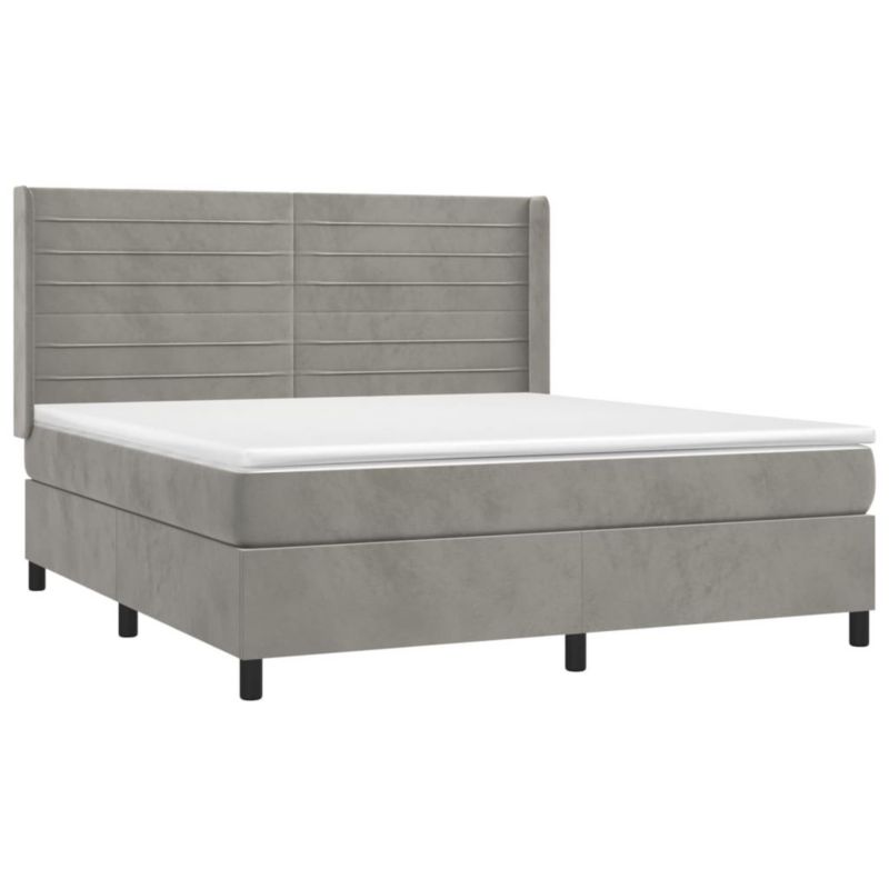 Łóżko kontynentalne WaszeMeble 180x200 cm jasnoszare WM-3132753 1 szt.
