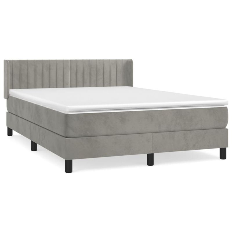Łóżko kontynentalne WaszeMeble 140x190 cm jasnoszare WM-3131081 1 szt.