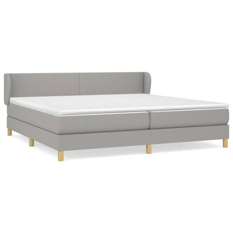 Łóżko kontynentalne WaszeMeble 200x200 cm jasnoszare WM-3126669 1 szt.