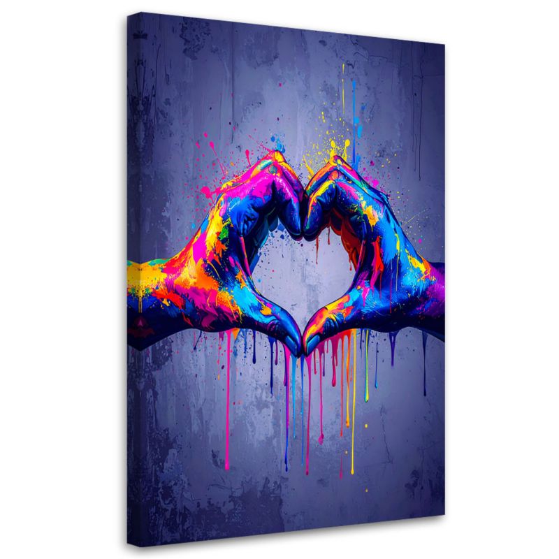 Obraz do salonu sypialni Feeby Ręce Miłość Street art Graffiti 70x100cm 1szt