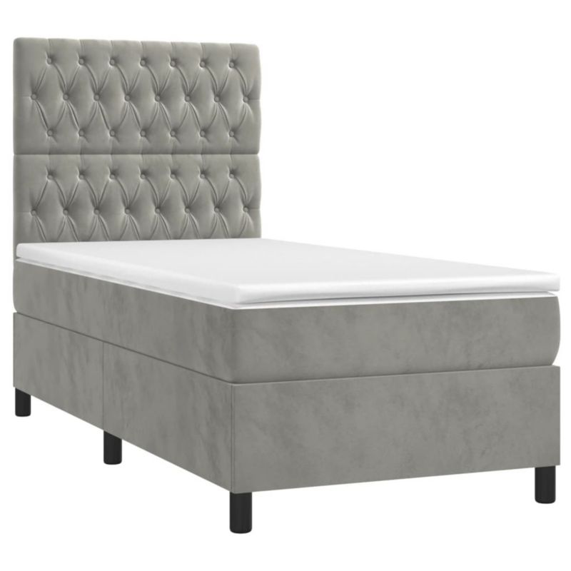 Łóżko kontynentalne WaszeMeble 90x200 cm szare WM-3136281 1 szt.