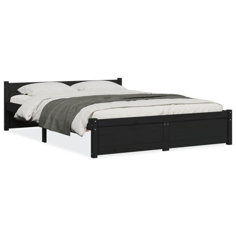 Łóżko drewniane WaszeMeble 135x190 cm czarna WM-815023 1 szt.