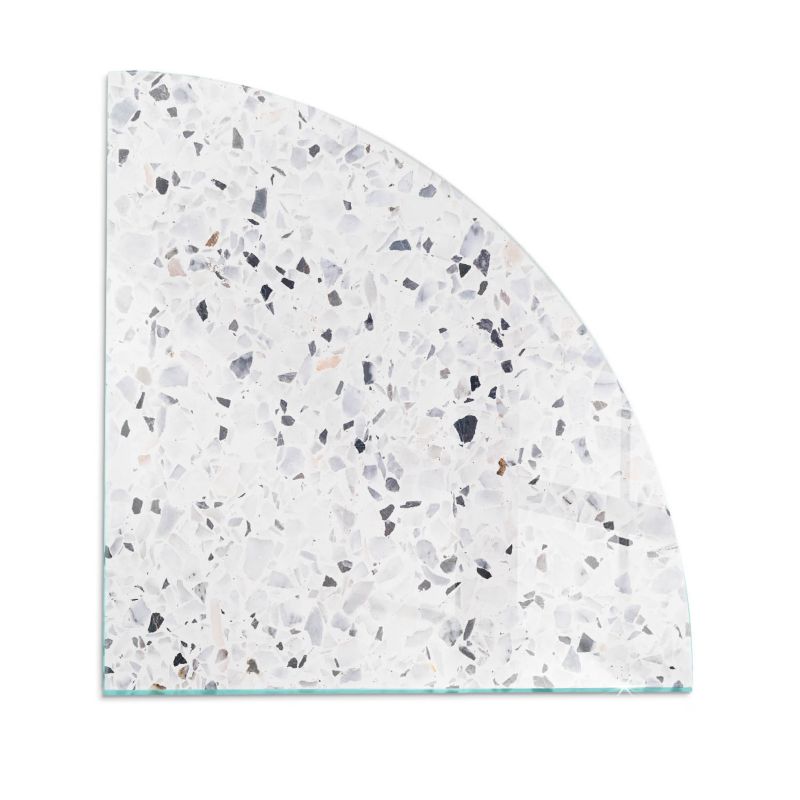 Szklana Podkładka Pod Kominek Ćwiartka Wallfluent 100x100 cm Kamienny wzór z drobnymi detalami 1 szt.