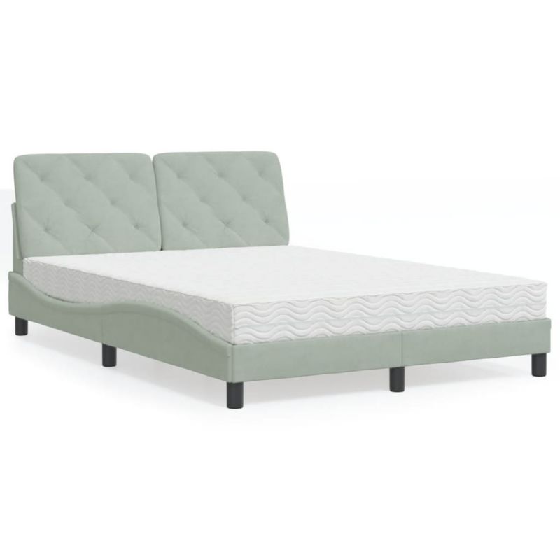 Łóżko tapicerowane WaszeMeble 120x200 cm jasnoszare WM-3208646 1 szt.