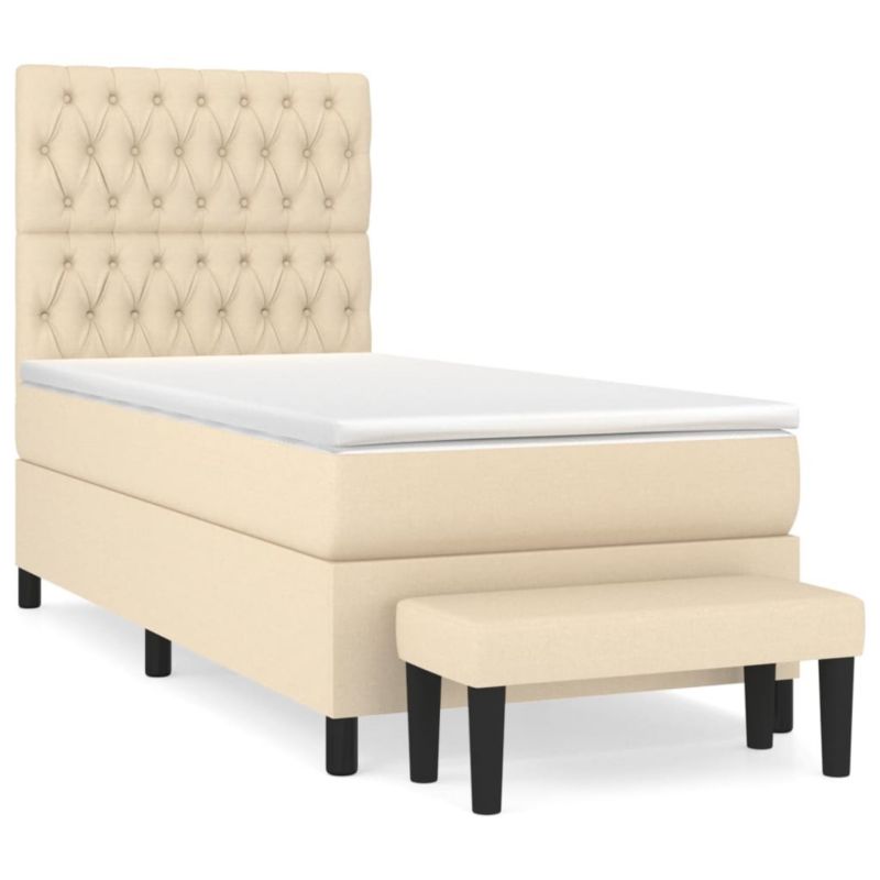 Łóżko kontynentalne WaszeMeble 100x200 cm kremowe WM-3136818 1 szt.
