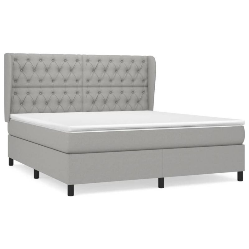 Łóżko kontynentalne WaszeMeble 160x200 cm jasnoszare WM-3128213 1 szt.