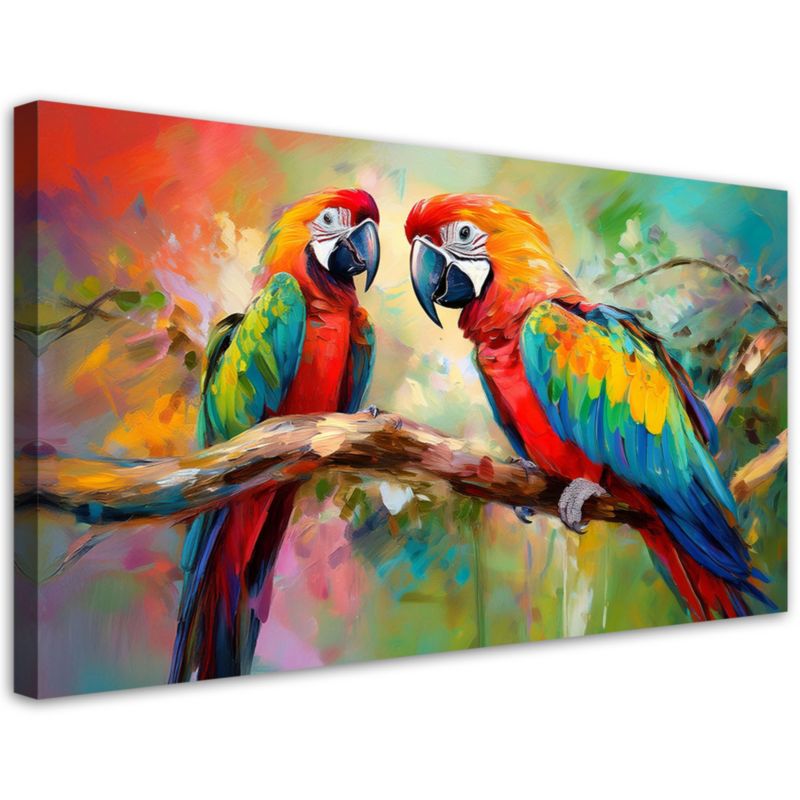 Obraz na płótnie Feeby Papugi Ptaki Zwierzęta Kolorowe 100x50cm 1szt
