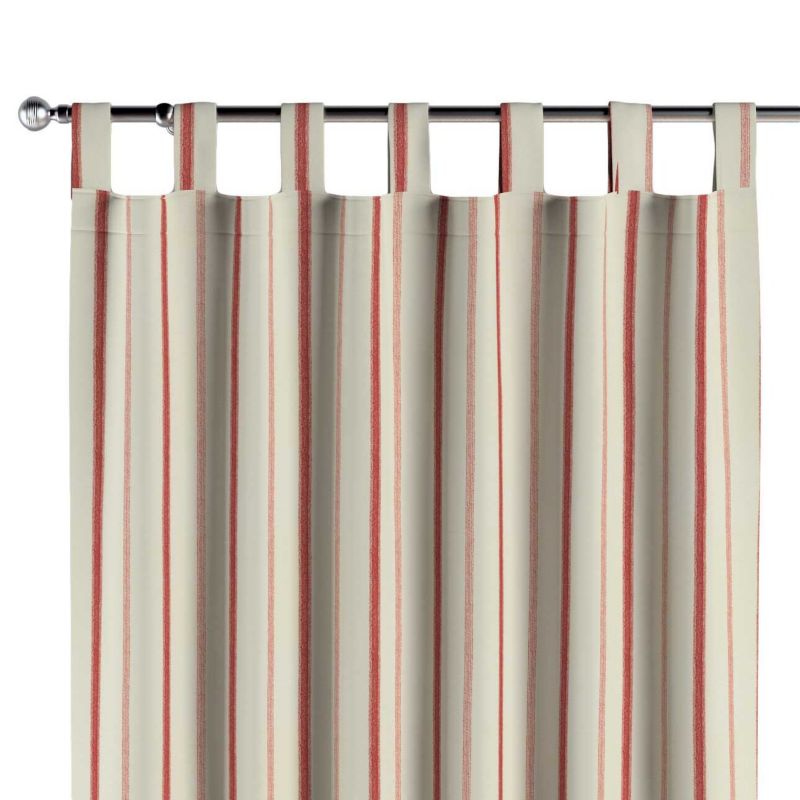 Zasłona na szelkach 1 szt. 130 x 245 cm Dekoria czerwone paski na tle ecru 1 szt.