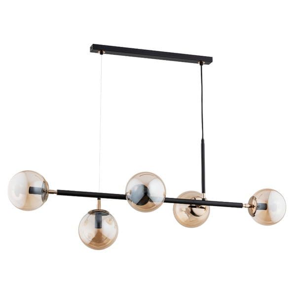 Lampa sufitowa wisząca Alfa Dansa 0208 czarno-bursztynowy 110 cm szerokości 5xE14 x 40W 1 szt.