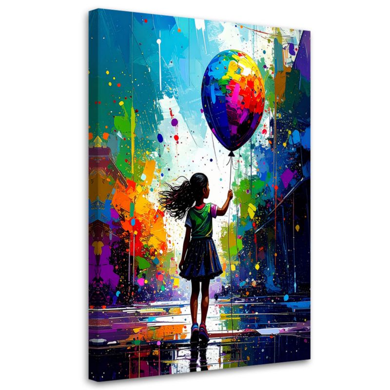 Obraz Feeby Dziewczynka z Balonem Graffiti Street Art 70x100cm 1szt