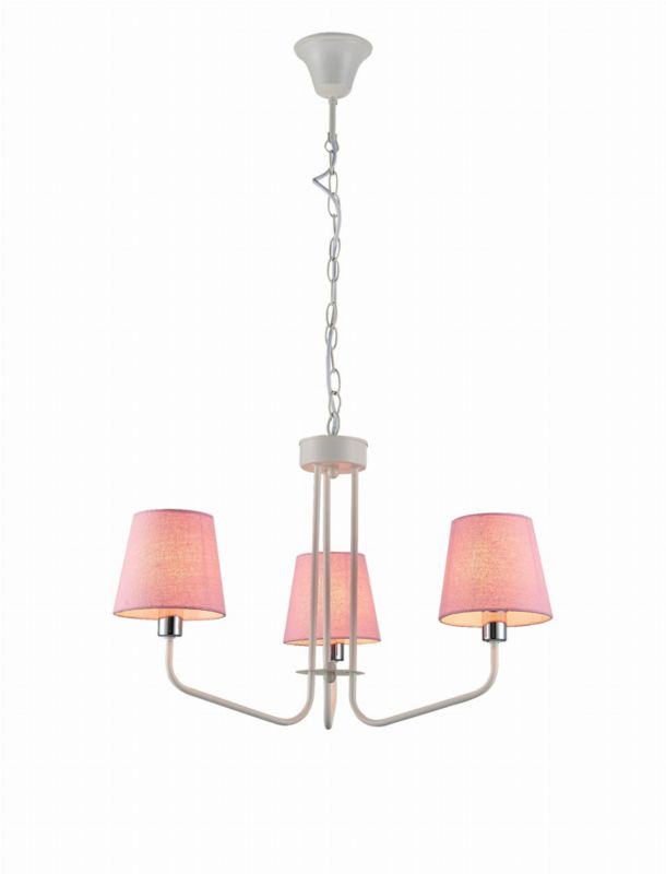Żyrandol Candellux York biało-różowy wym: 44 x 58 x 58 cm 3xE14 x 60W 1 szt.