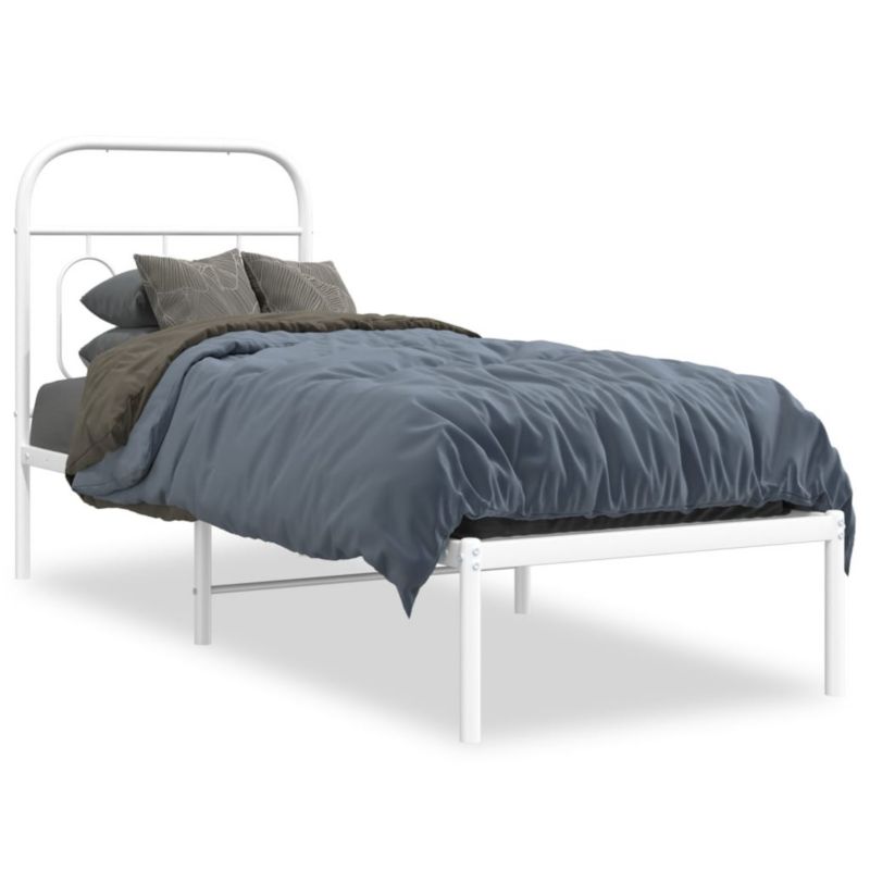 Łóżko metalowe WaszeMeble 75x190 cm białe WM-377156 1 szt.