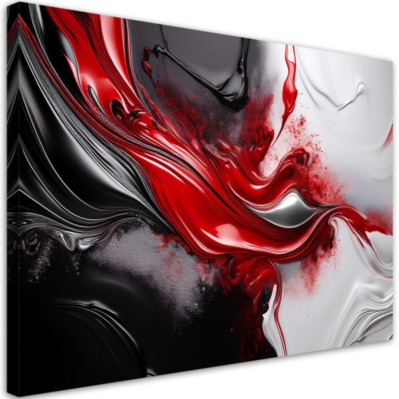 Obraz na płótnie Feeby Abstrakcja Czerwony Czarny 3D 60x40cm 1szt