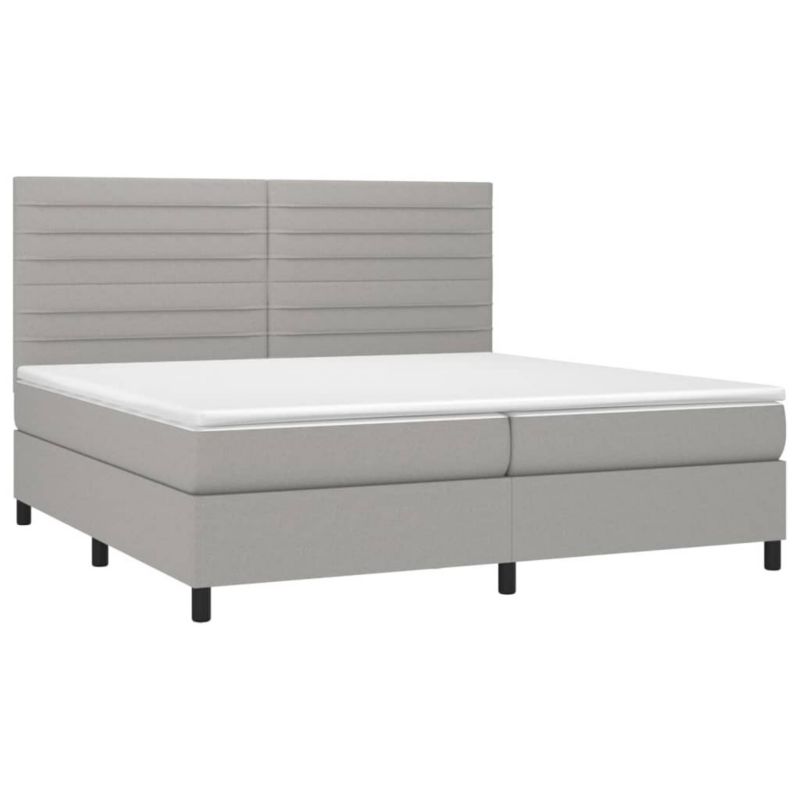Łóżko kontynentalne WaszeMeble 200x200 cm jasnoszare WM-3134981 1 szt.