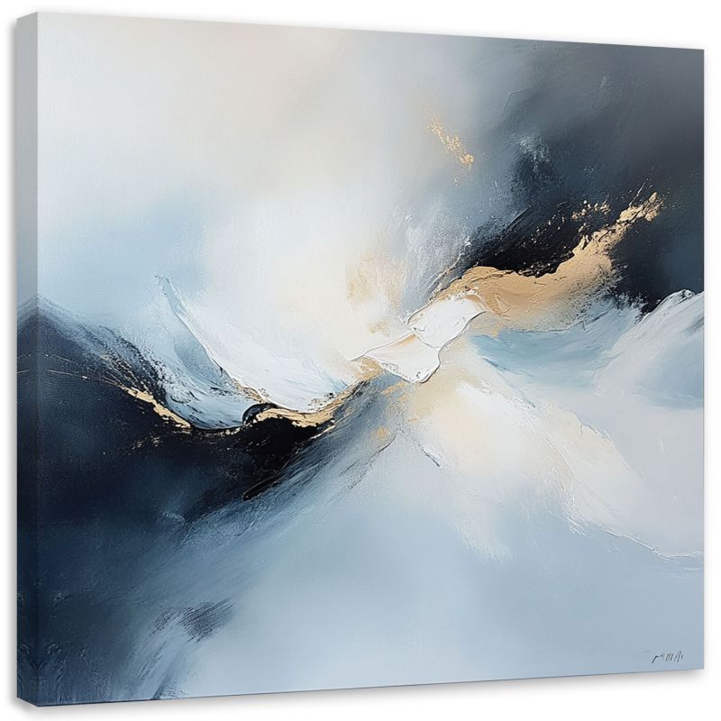 Obraz do salonu sypialni Feeby Abstrakcja czarny złoty szary 40x40cm 1szt