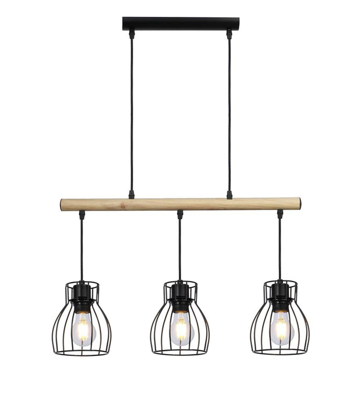 Lampa wisząca czarna 3x60W Bernita