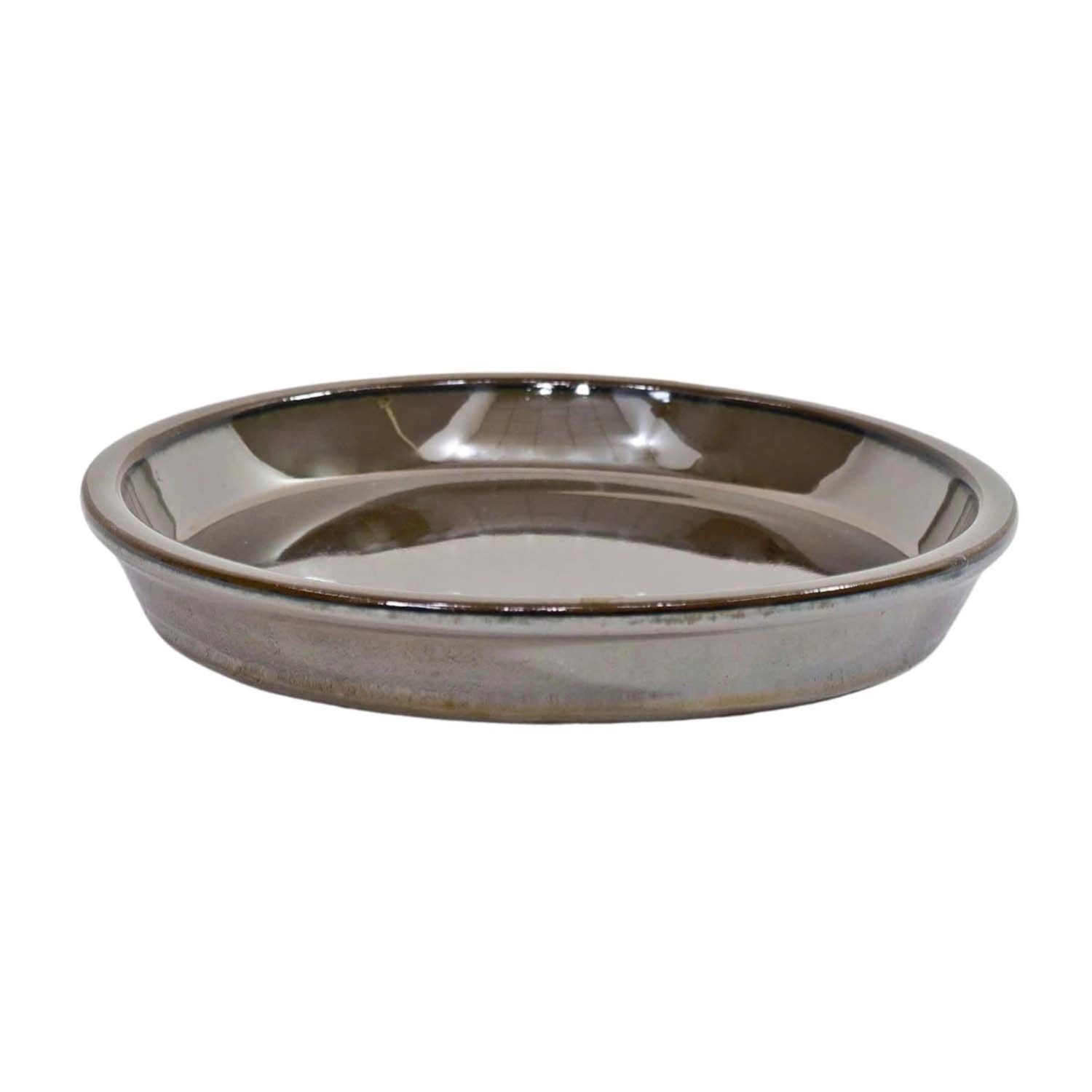 Podstawka ceramiczna brązowa szkliwiona - 28 cm
