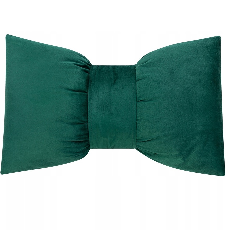 Świąteczna poduszka kokarda velvet zielona 2w1 30x50cm AL