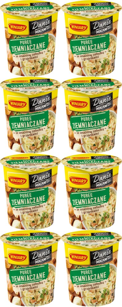 8x Danie w 5 minut Winiary, puree z grzankami i cebulką, kubek, 59g