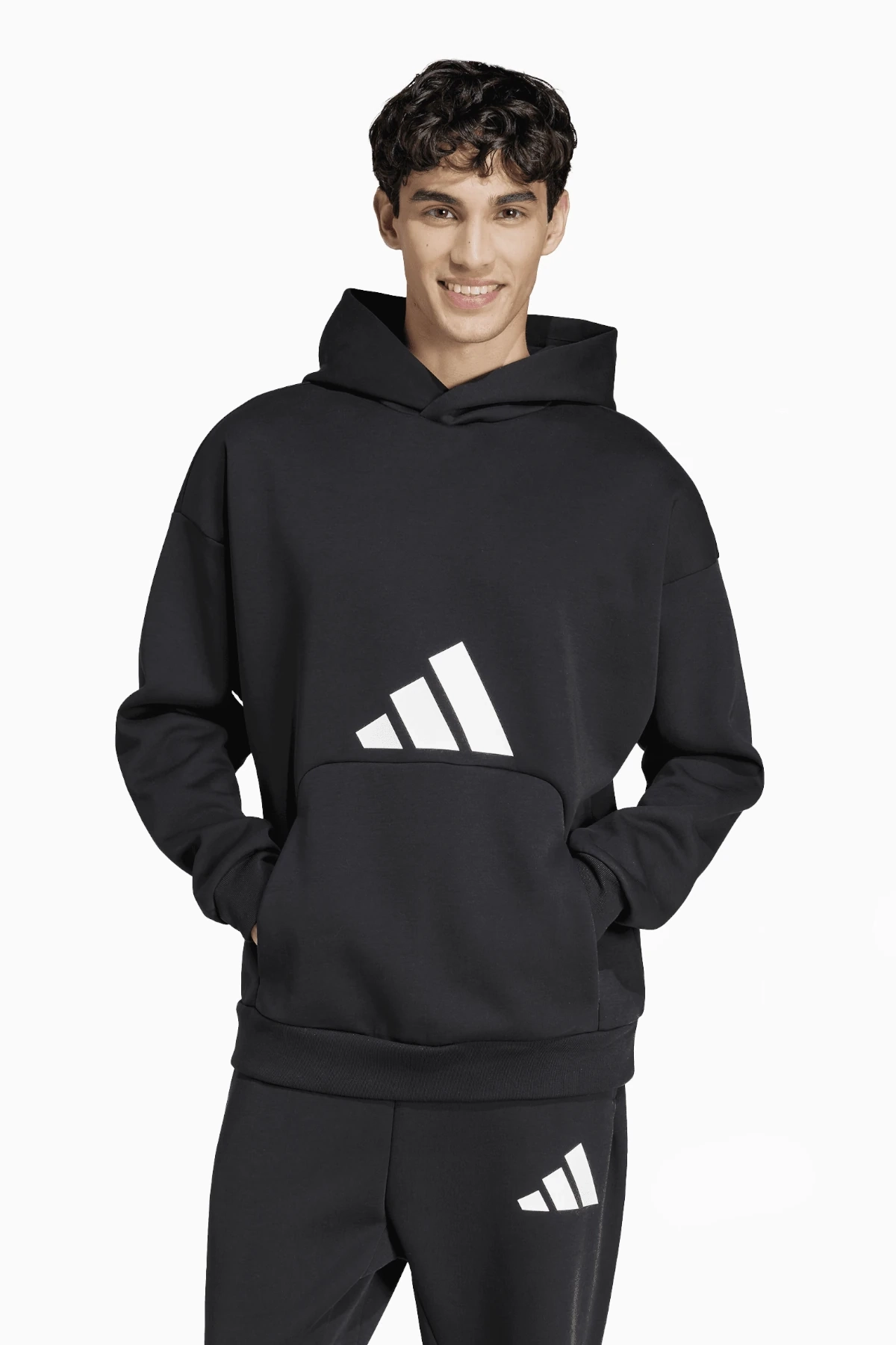 Bluza z kapturem adidas Future Icons 3 Bar Logo - Czarny