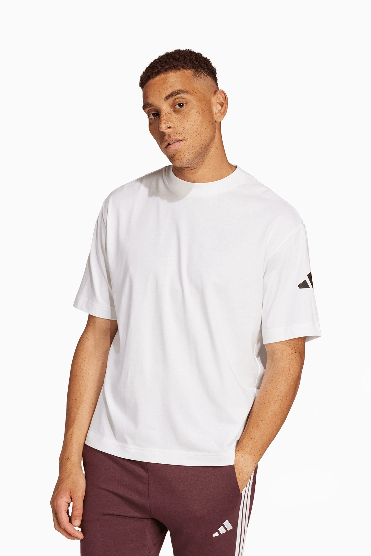 Koszulka adidas Essentials Loose Fit 3 Bar Logo - Biały