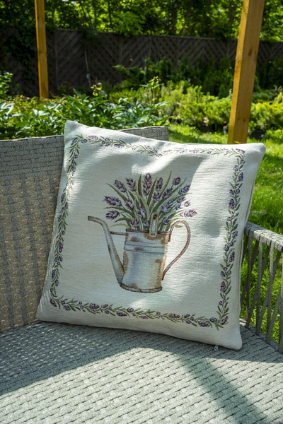 Poszewka na poduszkę LAWENDA DZBAN 40x40cm Chenille