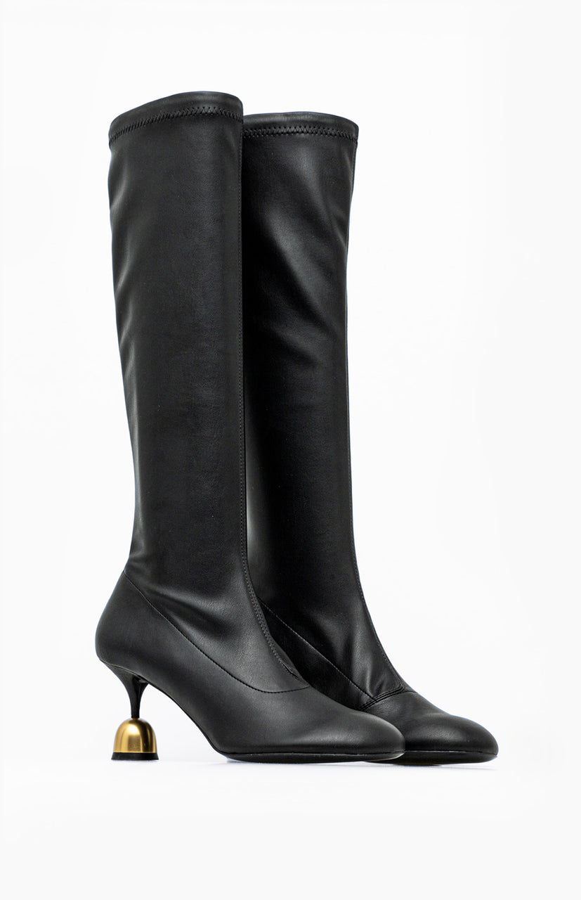 Skórzane kozaki damskie MEGHAN DEEP BLACK 36 - Vanda Novak
