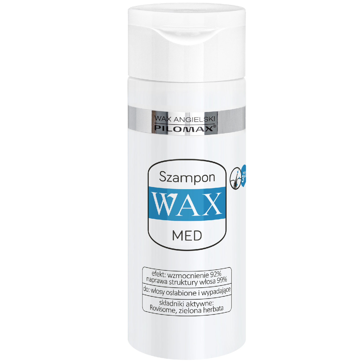 Wax pilomax med - szampon wzmacniający przeciw wypadaniu włosów, 150 ml