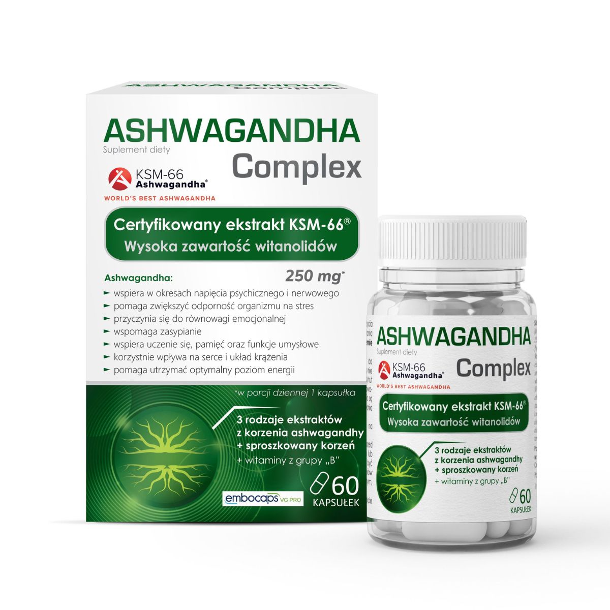 Ashwagandha complex, 60 kapsułek