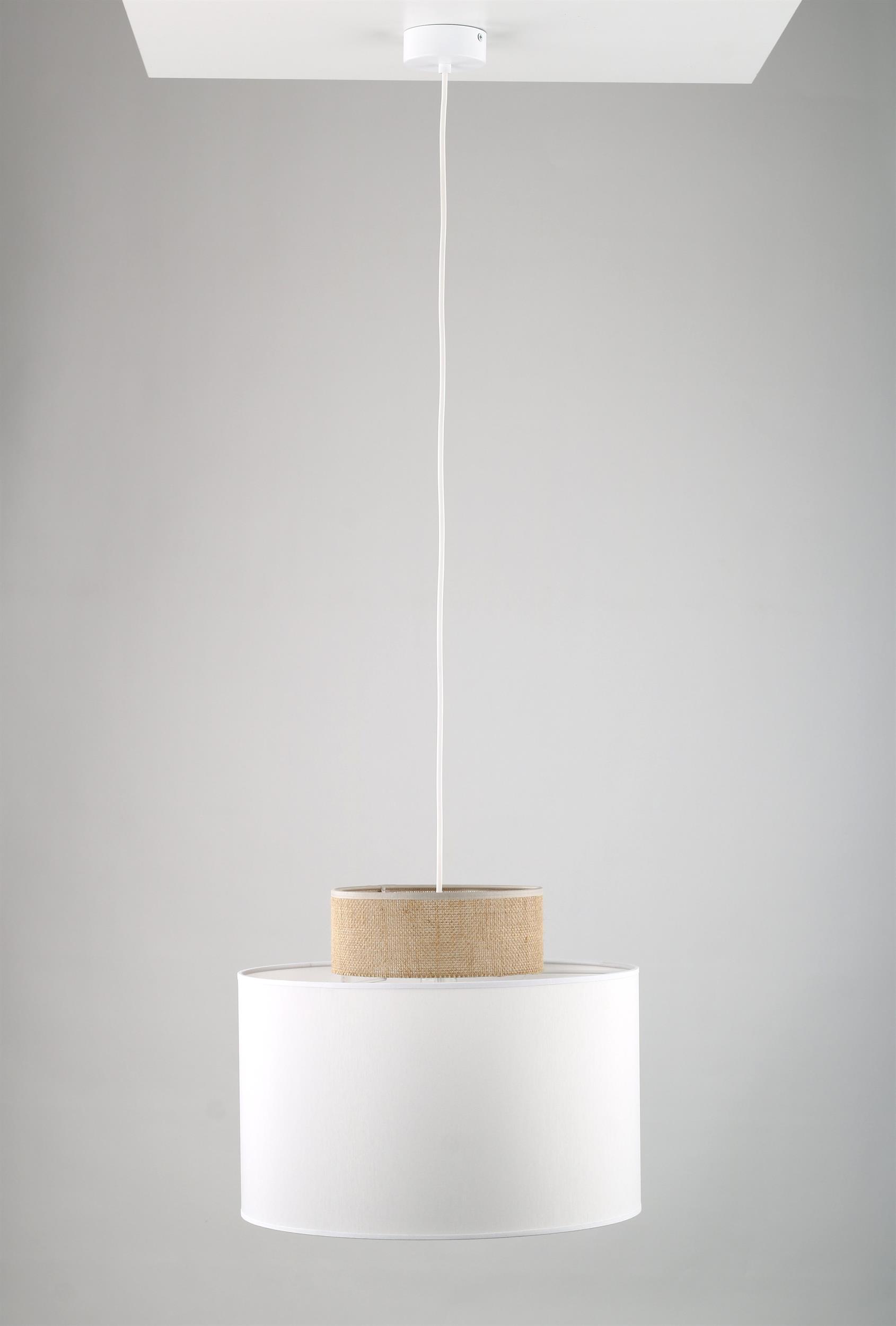 TK Lighting Duo Juta lampa wisząca 1x15W biały 1856