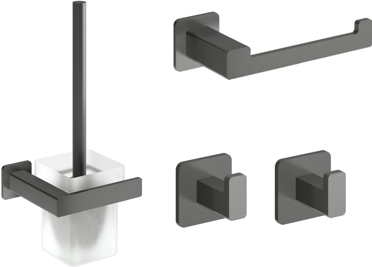 Zestaw Omnires Nelson zestaw akcesoriów łazienkowych grafit (NL80620GR, NL80510GR, NL80115GR, NL80115GR) - Wysyłka w 24h
