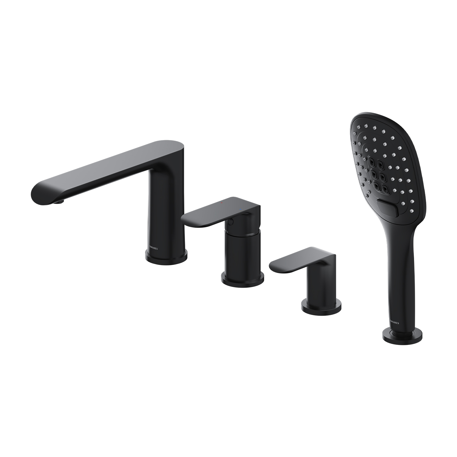 Omnires Sacramento bateria wannowo-prysznicowa 4-otworowa czarny mat SC2332BL