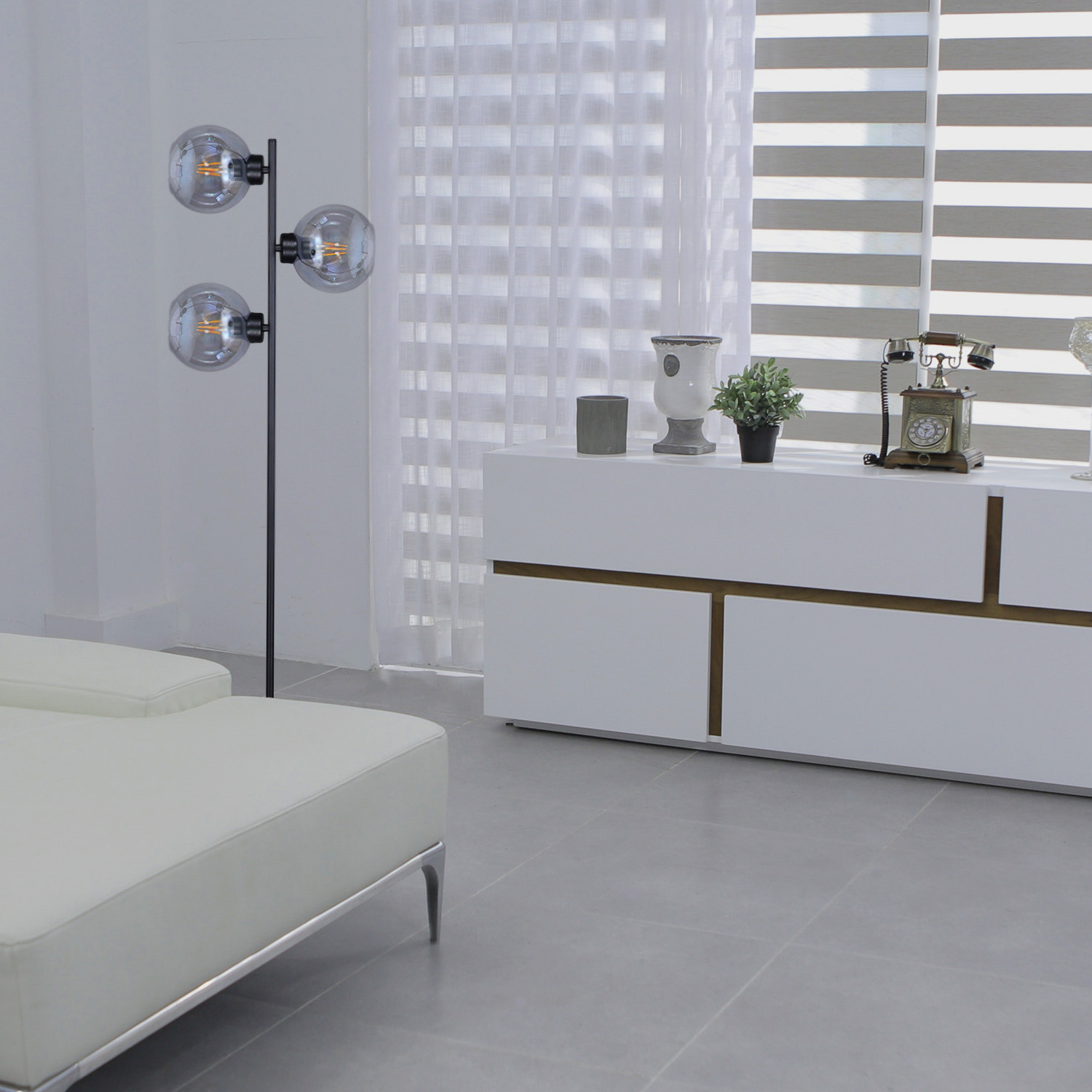 Kaja Aldar lampa stojąca 3x60W grafit/czarna K-4854 - Wysyłka w 24h