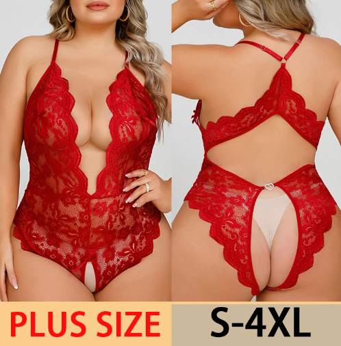 Plus Size body erotyczne otwarty krok e231