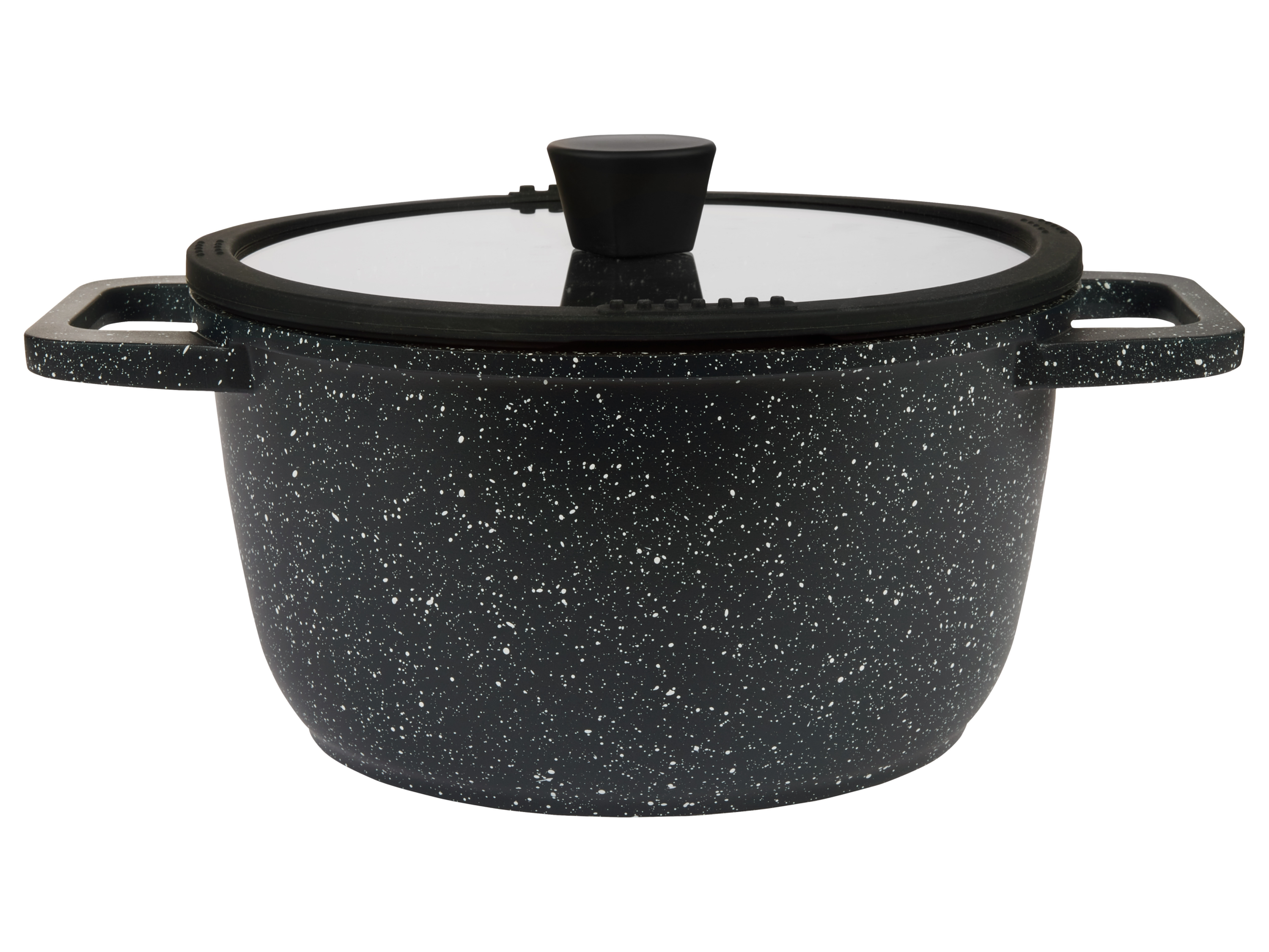 Silvercrest Garnek aluminiowy z pokrywką, Ø 24 cm Wygląd granitu czarny