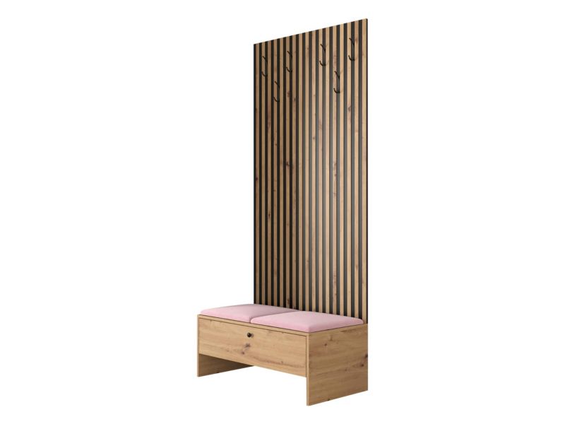 Garderoba MIRJAN 24 Balma IV dąb artisan + różowy 1 kpl.