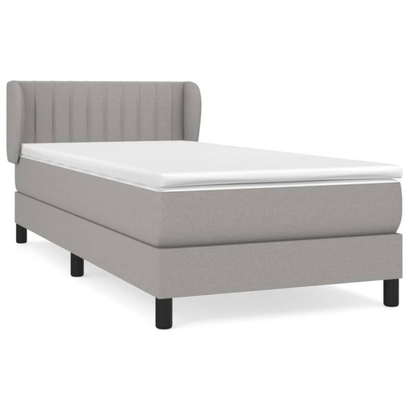 Łóżko kontynentalne WaszeMeble 90x200 cm jasnoszare WM-3126373 1 szt.
