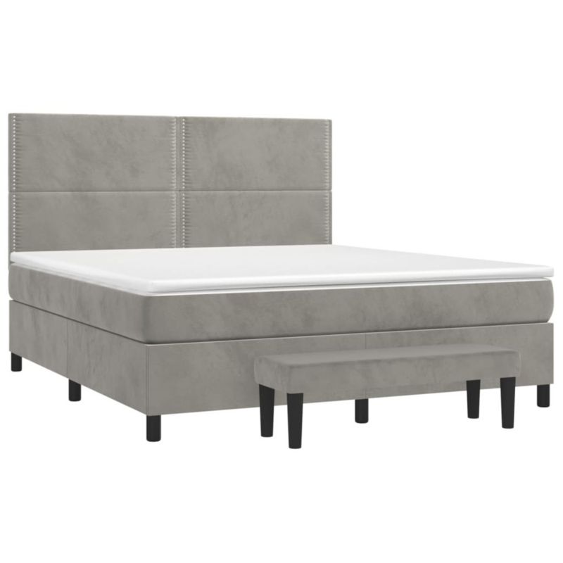 Łóżko kontynentalne WaszeMeble 180x200 cm jasnoszare WM-3137797 1 szt.
