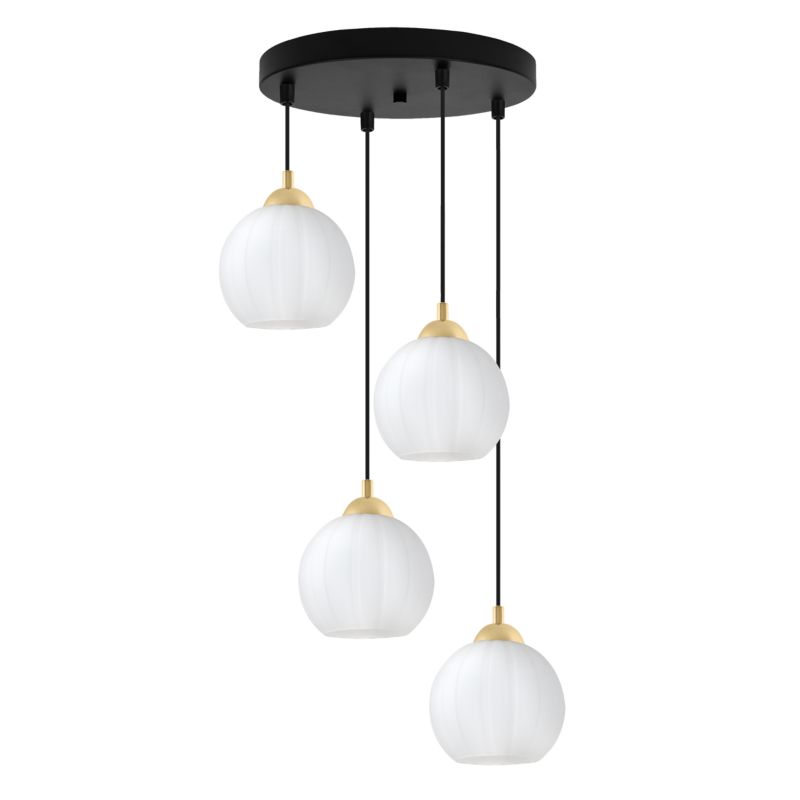 Lampa sufitowa wisząca Light Home LH Costa okrągła 4x E27 60W czarny/biały/złoty 1szt
