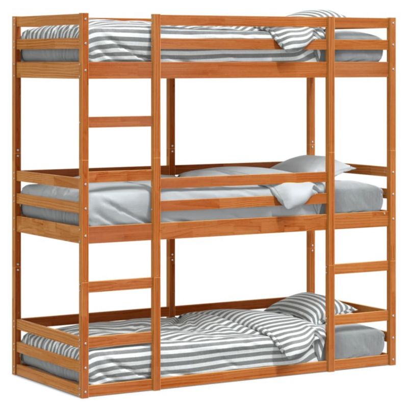 Łóżko piętrowe WaszeMeble 80x200 cm brąz WM-3284253 1 szt.