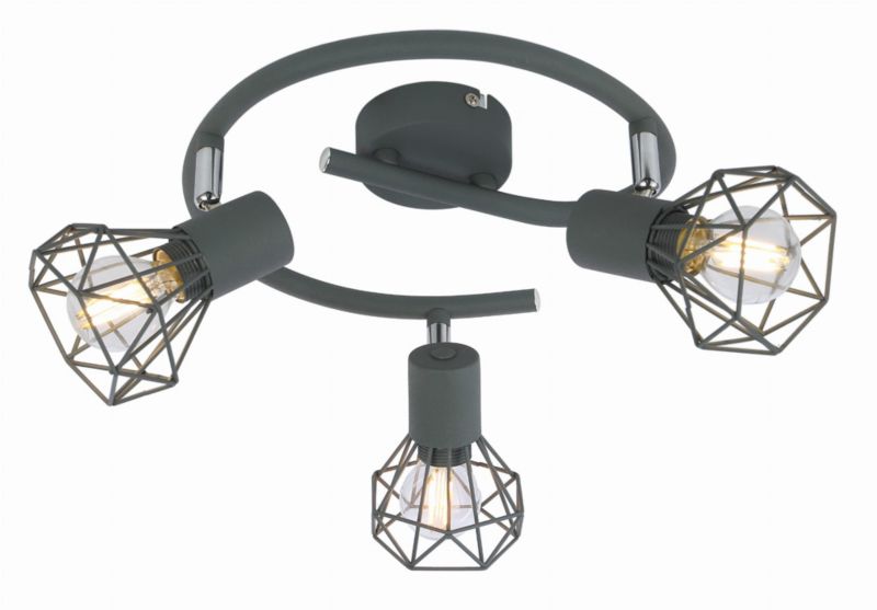 Lampa sufitowa wisząca Candellux Verve 0990 szara szerokość 43 cm 3xE14 x 40W 1 szt.