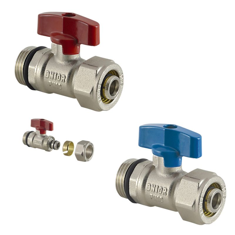 Zawór kulowy Ferro do rur wielowarstwowych 16x2mm - niebieski motylek 12.7 mm 1 szt.