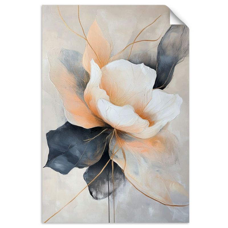 Naklejka na ścianę Feeby Abstrakcyjny Kwiat beżowo szary 90x130cm 1szt