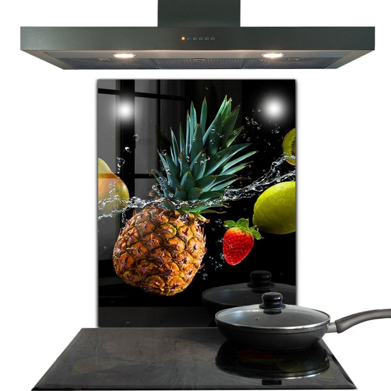 Osłona kuchenna Wallfluent 60x80 cm Soczyste Owoce Szklany 1 szt.