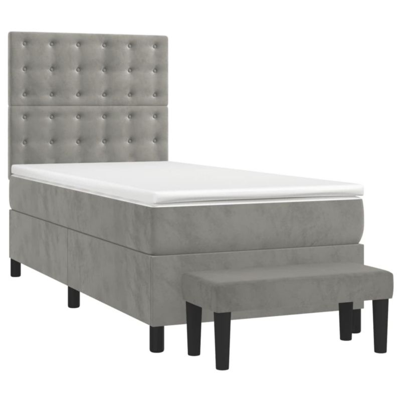 Łóżko kontynentalne WaszeMeble 90x200 cm jasnoszare WM-3138061 1 szt.