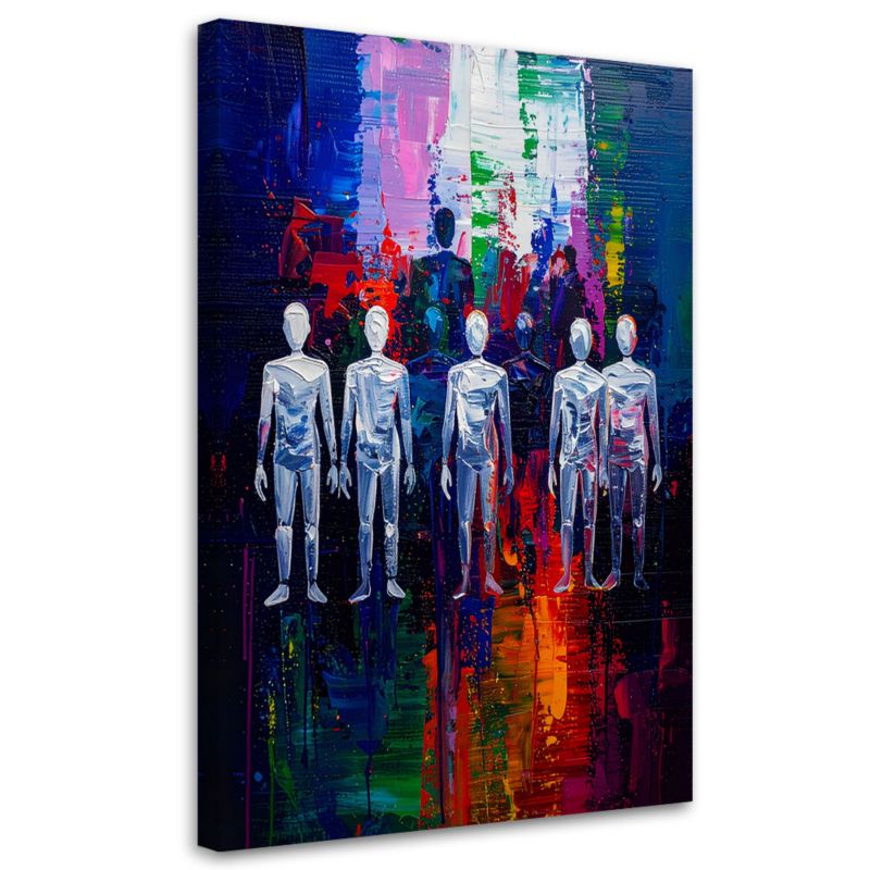 Obraz nowoczesny do salonu Feeby Postacie Abstrakcja Kolorowy 80x120cm 1szt