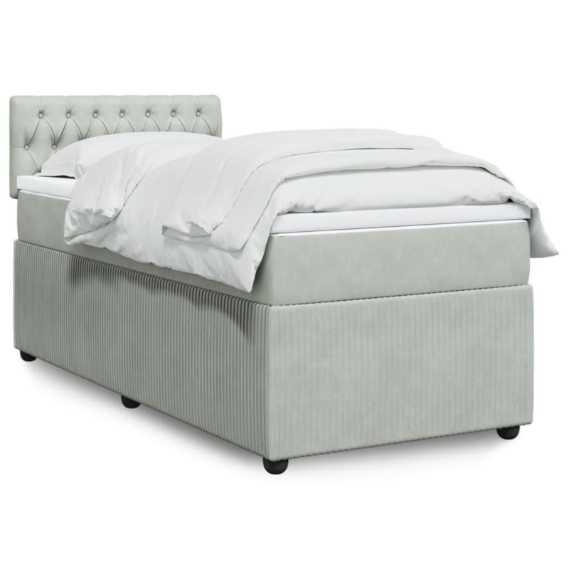 Łóżko kontynentalne WaszeMeble 100x200 cm jasnoszare WM-3289968 1 szt.