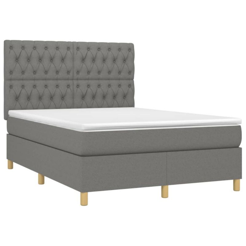 Łóżko kontynentalne WaszeMeble 140x190 cm ciemnoszara WM-3135670 1 szt.