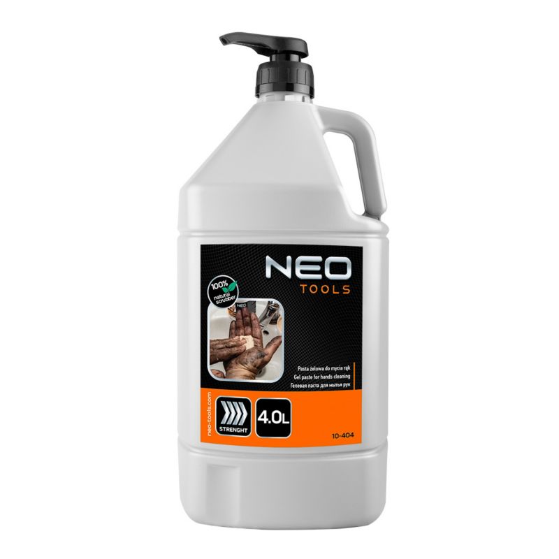 Pasta do mycia rąk NEO TOOLS żelowa, specjalna do usuwania trudnych i bardzo trudnych zabrudzeń butelka 4 l z pompką1 szt
