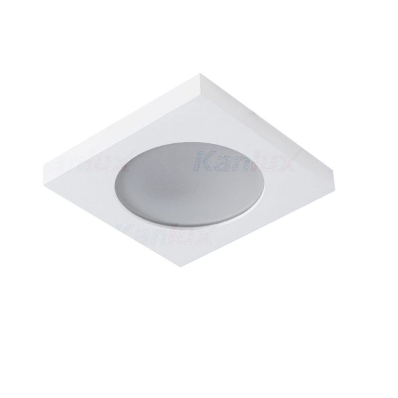 Oprawa sufitowa wpuszczana Kanlux Flini łazienkowa biała 1 x GX5.3 / GU10 x 10W IP44 wym: 8 x 8 cm kwadratowa - 1 szt.